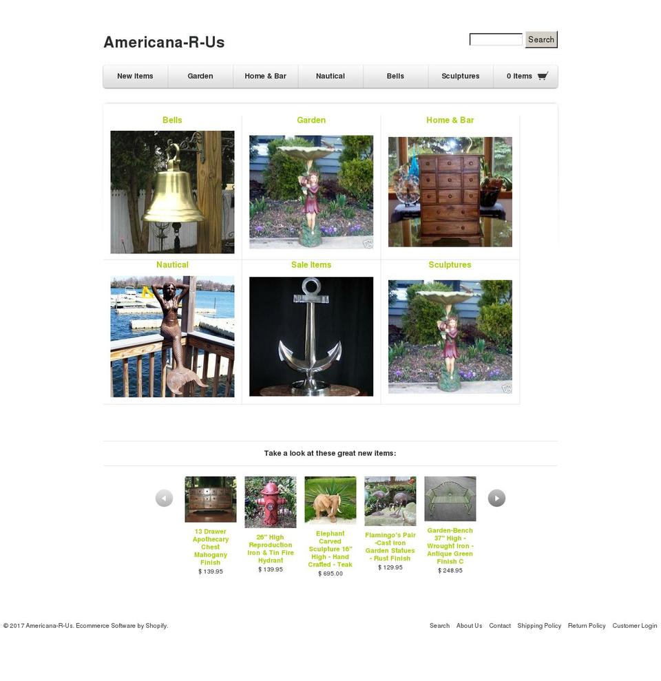 americana-r-us.com shopify website screenshot