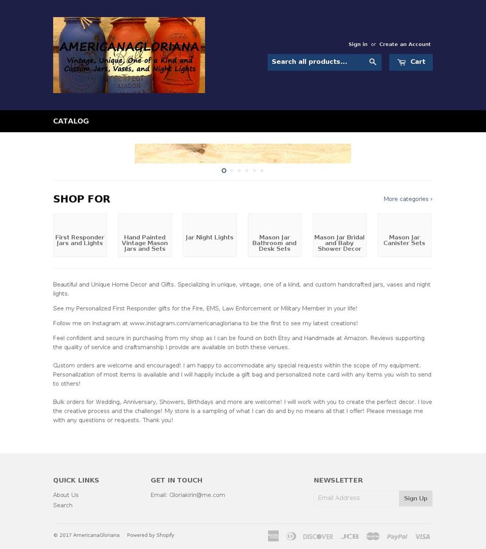 americanagloriana.com shopify website screenshot