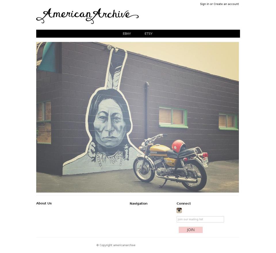 americanarchive.com shopify website screenshot