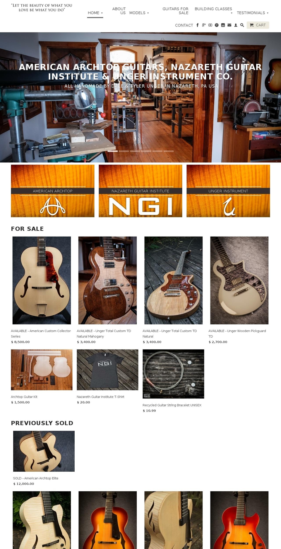 americanarchtop.com shopify website screenshot