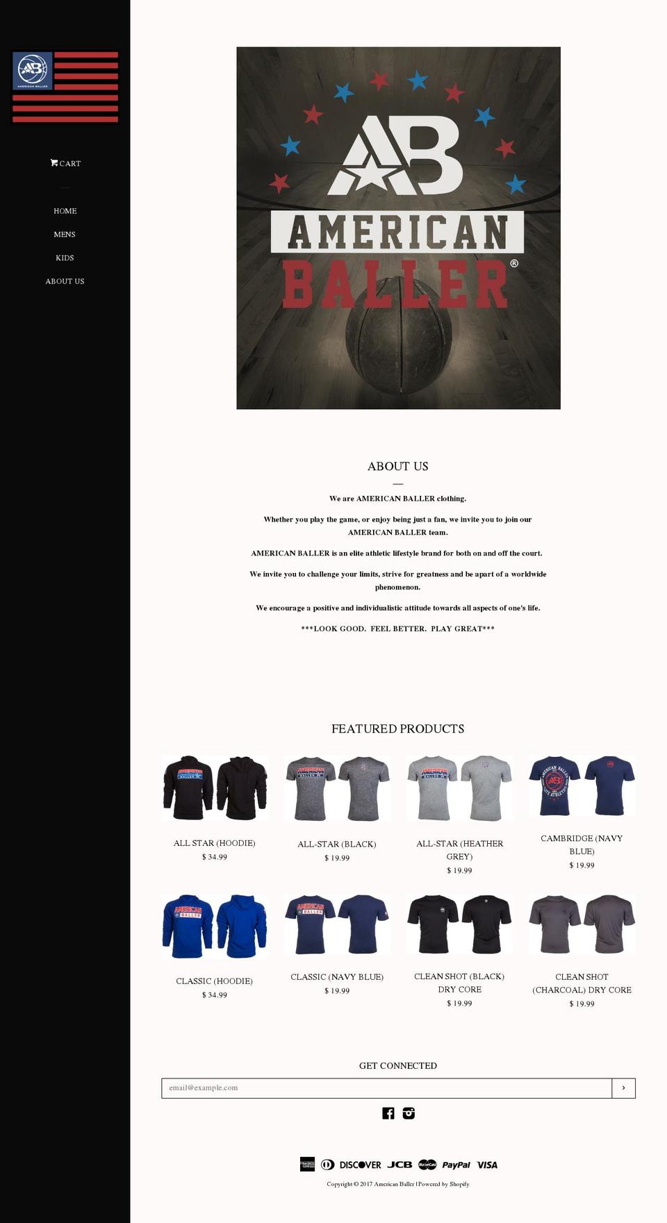 americanballerclothing.com shopify website screenshot