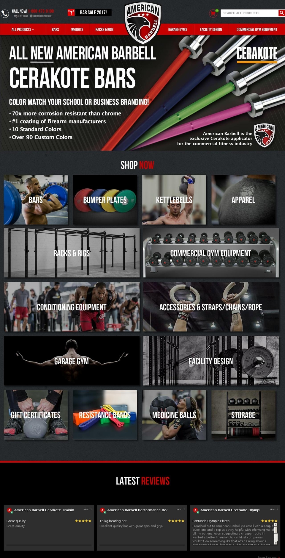 Pipeline Shopify theme site example americanbarbell.com