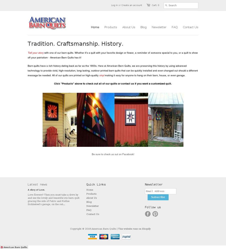 americanbarnquilt.com — Shopify storefront screenshot