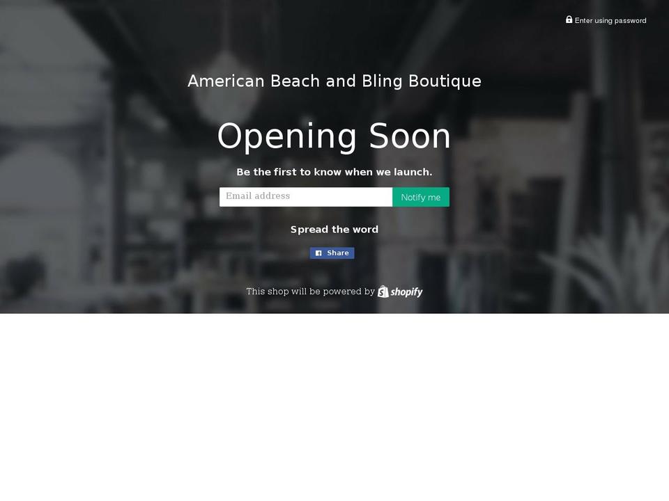 americanbeachandbling.com — Shopify storefront screenshot