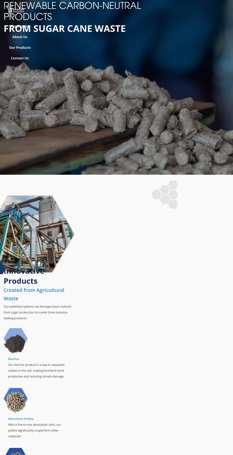 americanbiocarbon.com shopify website screenshot