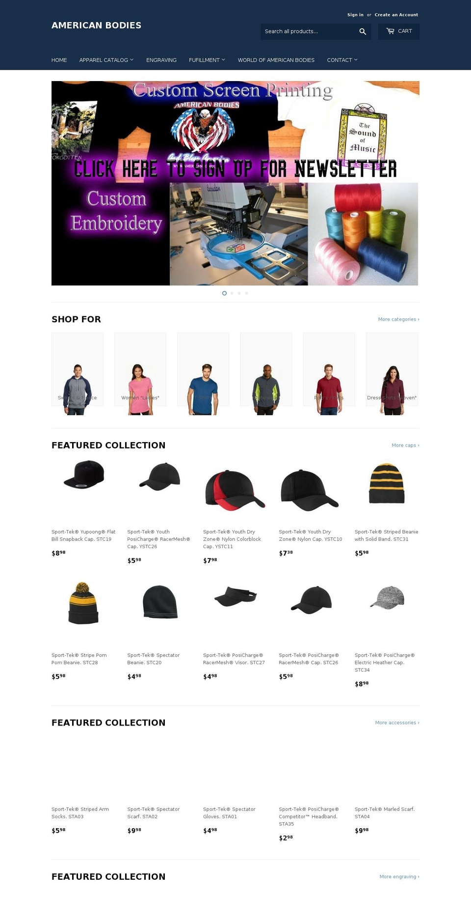 americanbodies.net shopify website screenshot