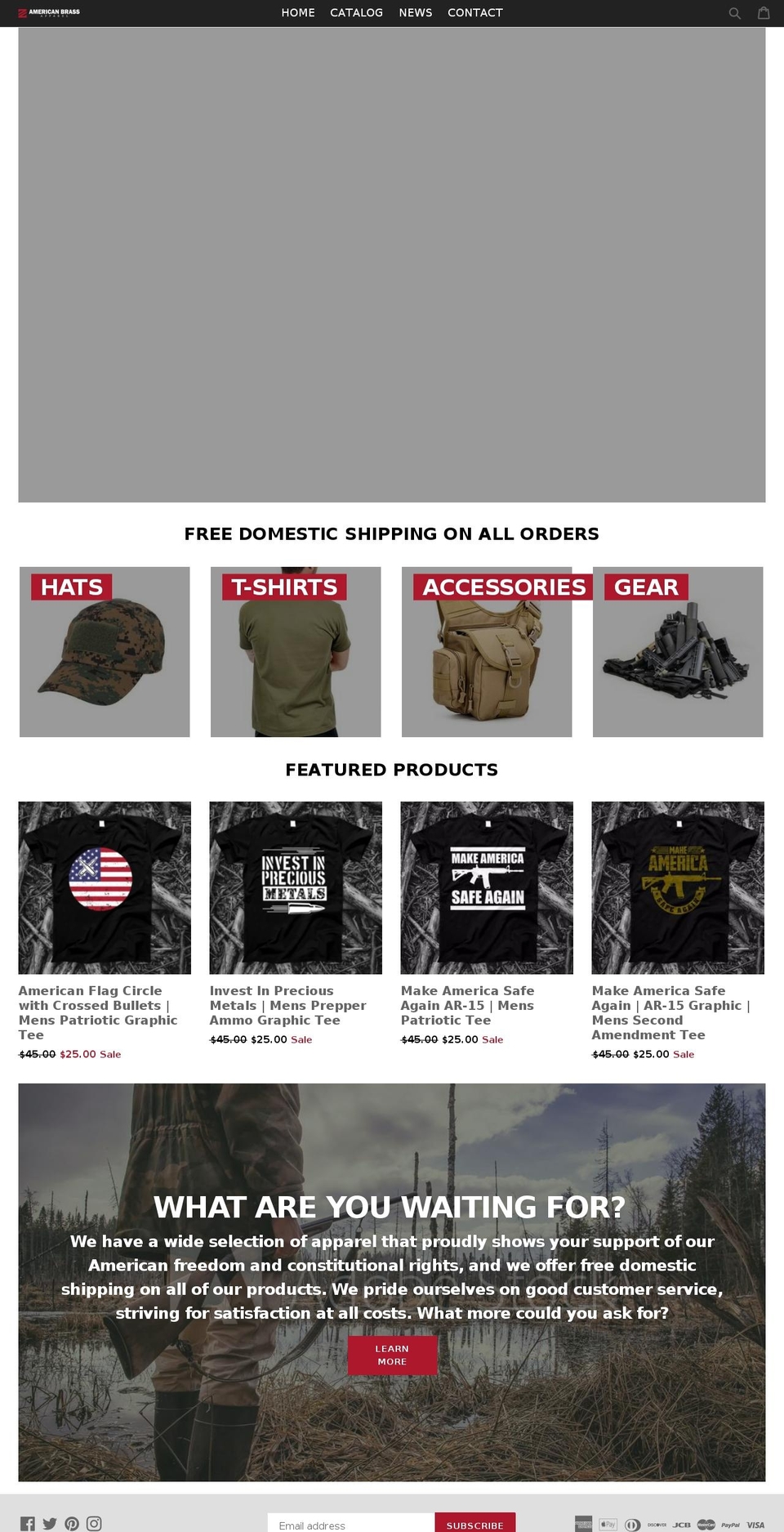 americanbrassapparel.com — Shopify storefront screenshot