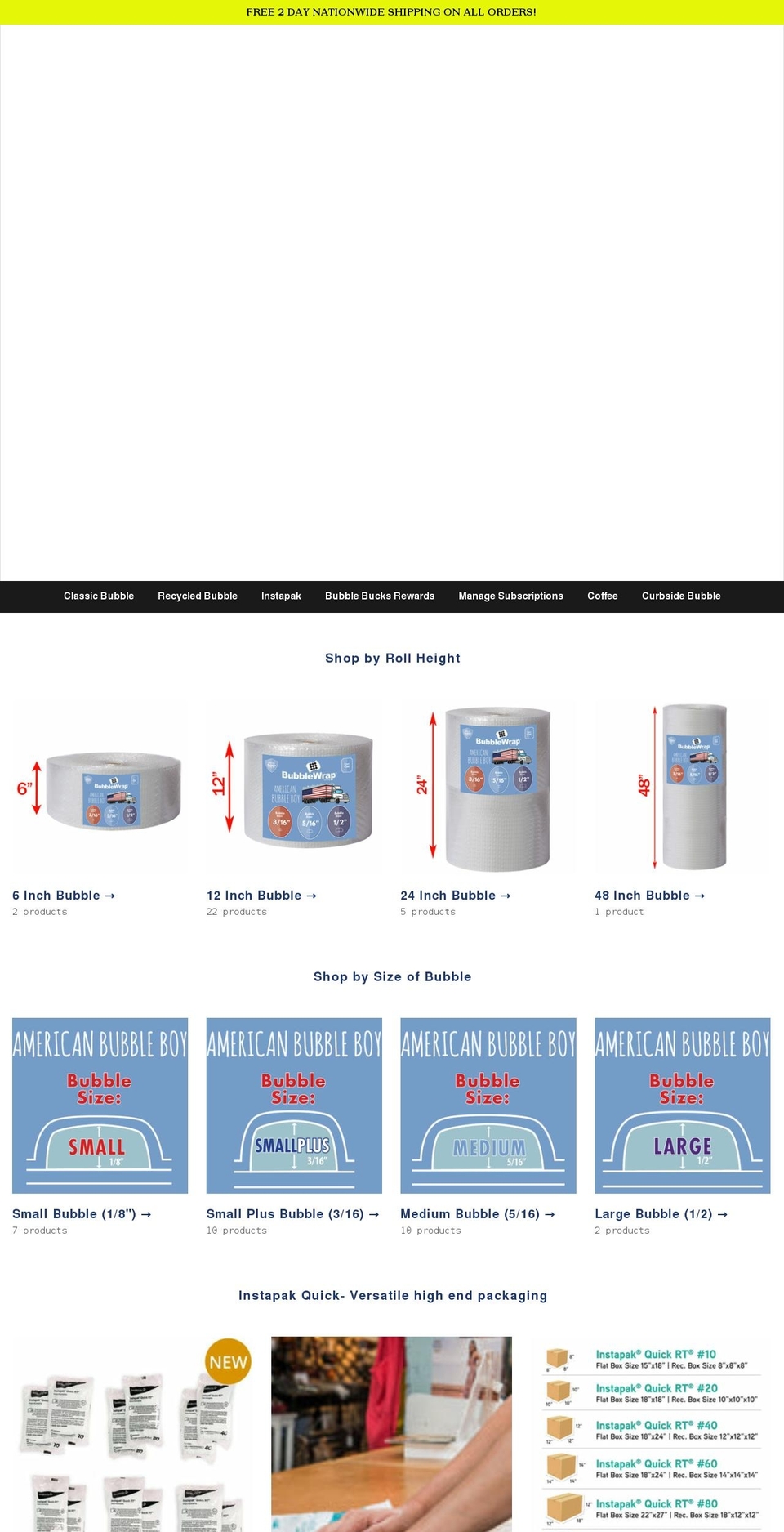 americanbubbleboy.com shopify website screenshot