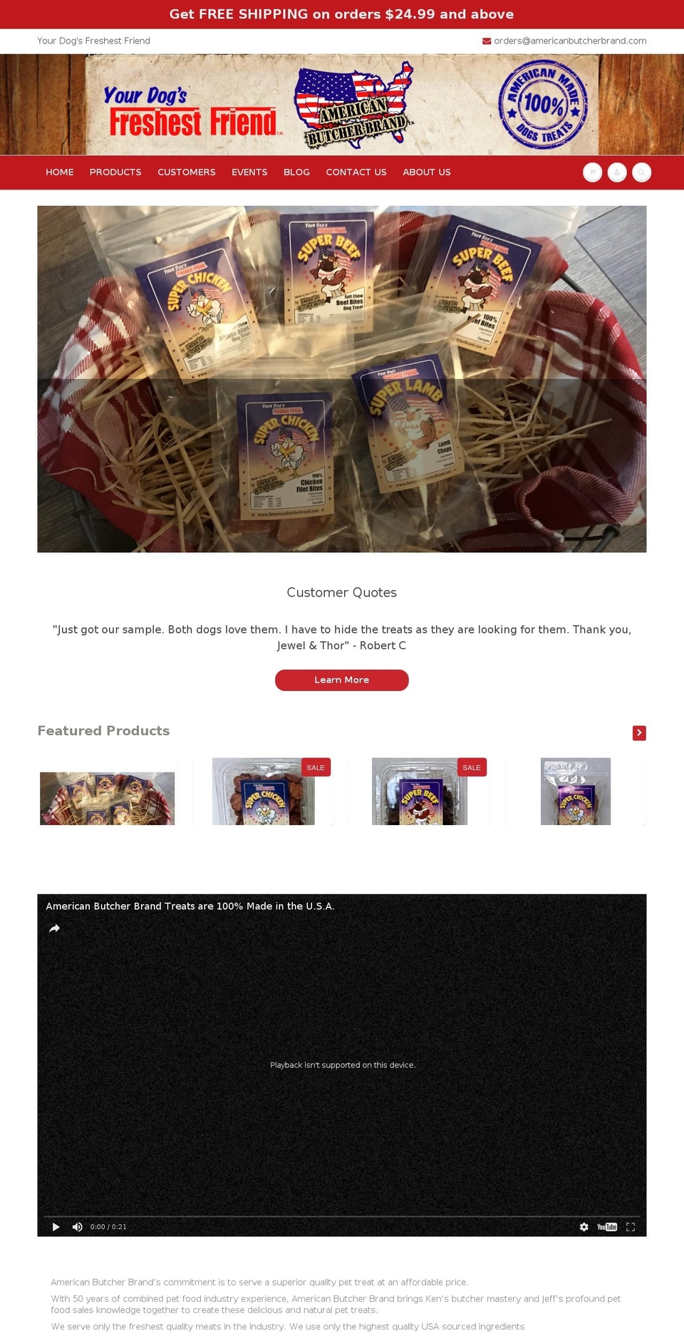 americanbutcherbrand.com shopify website screenshot