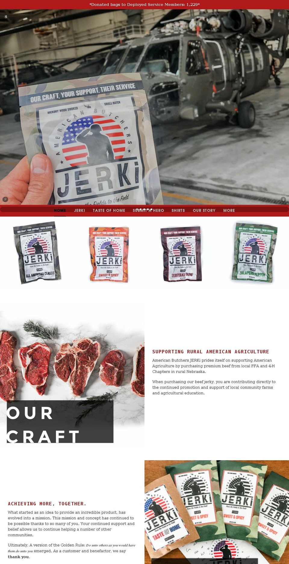 americanbutchersjerki.com shopify website screenshot