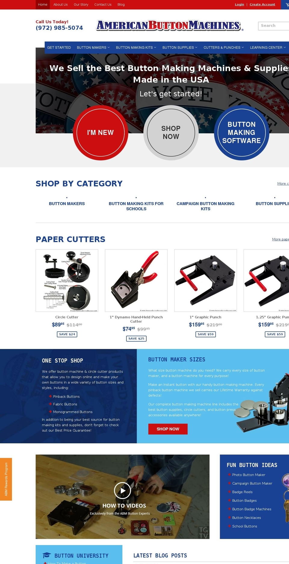 americanbuttonmaker.com shopify website screenshot