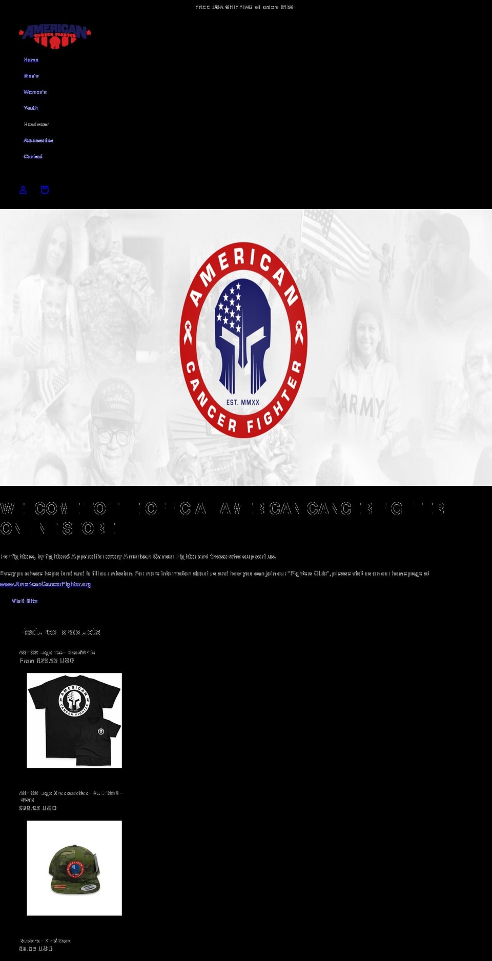americancancerfighter.com shopify website screenshot