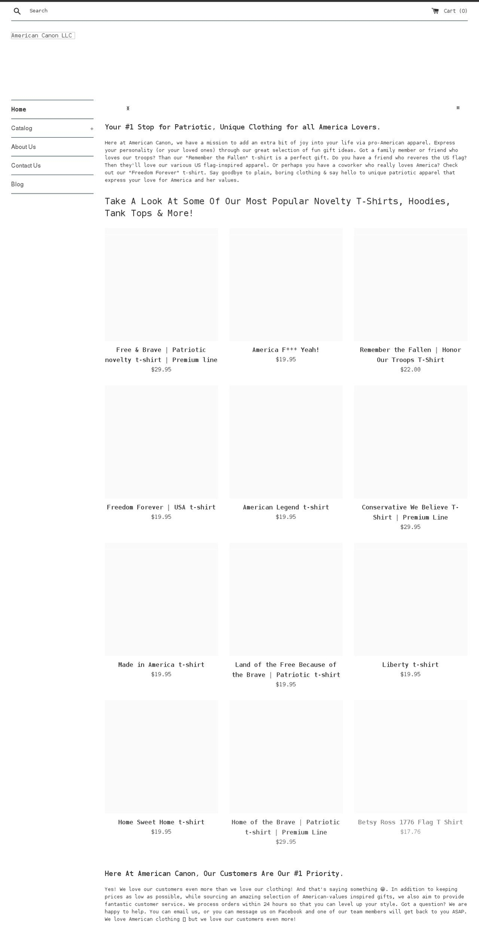 americancanonofficial.com shopify website screenshot