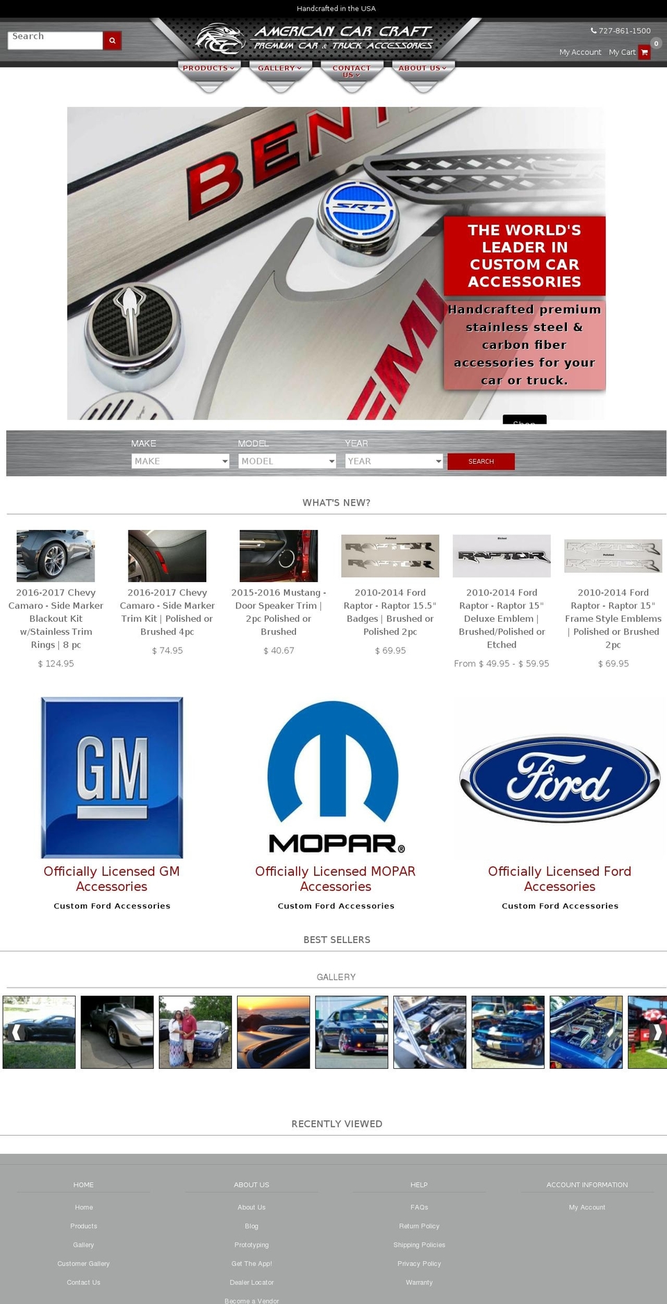 americancarcraft.org shopify website screenshot