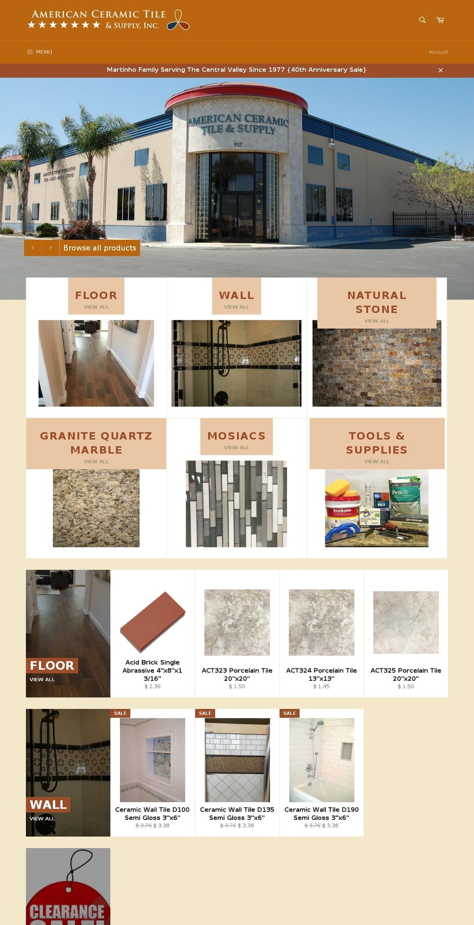 americanceramictile.net shopify website screenshot