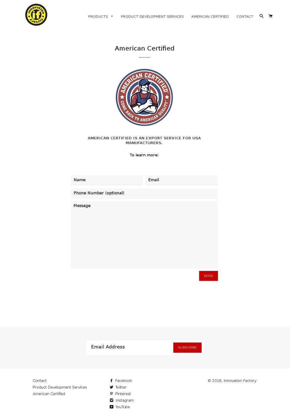 americancertified.com shopify website screenshot