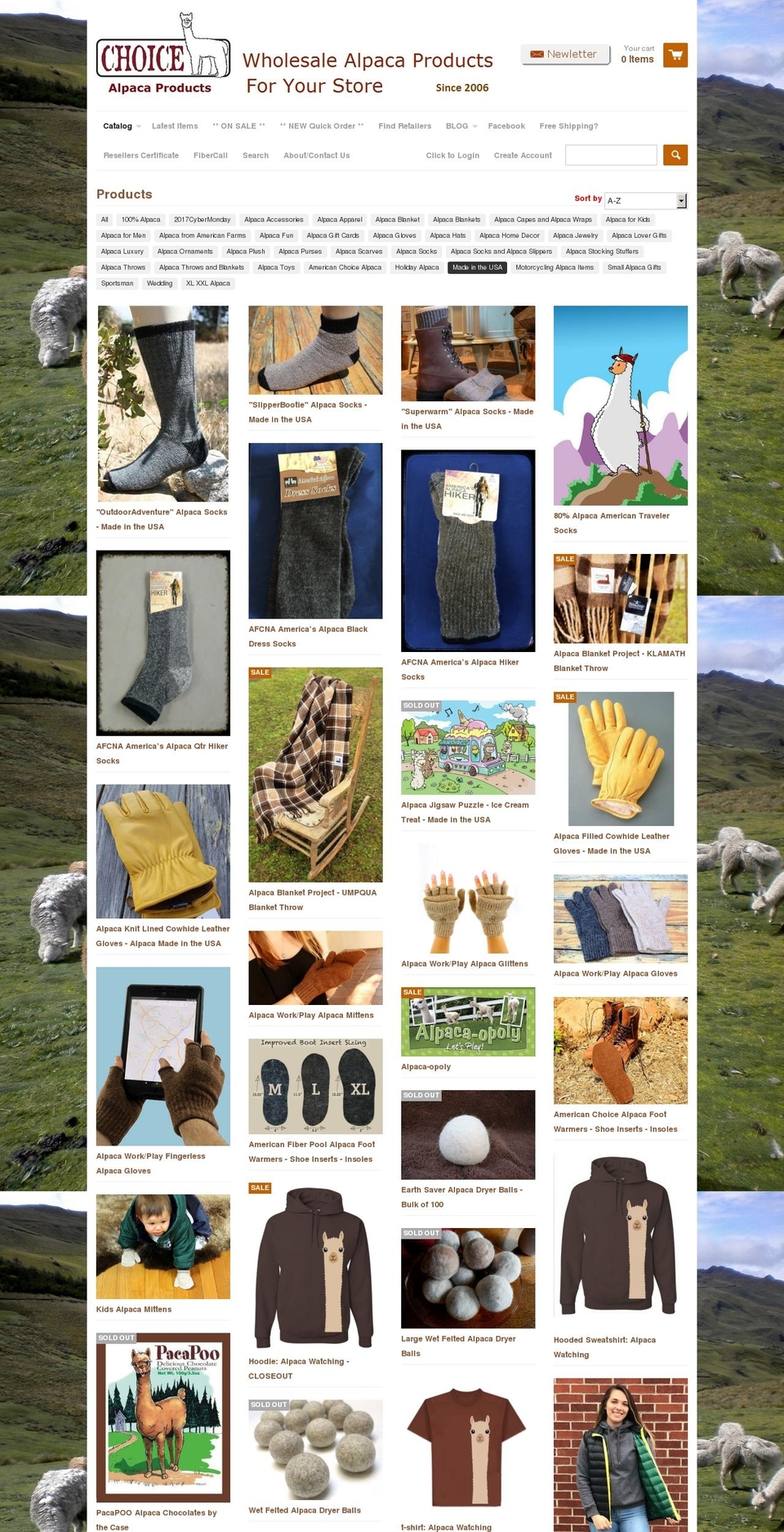 americanchoicealpaca.com — Shopify storefront screenshot