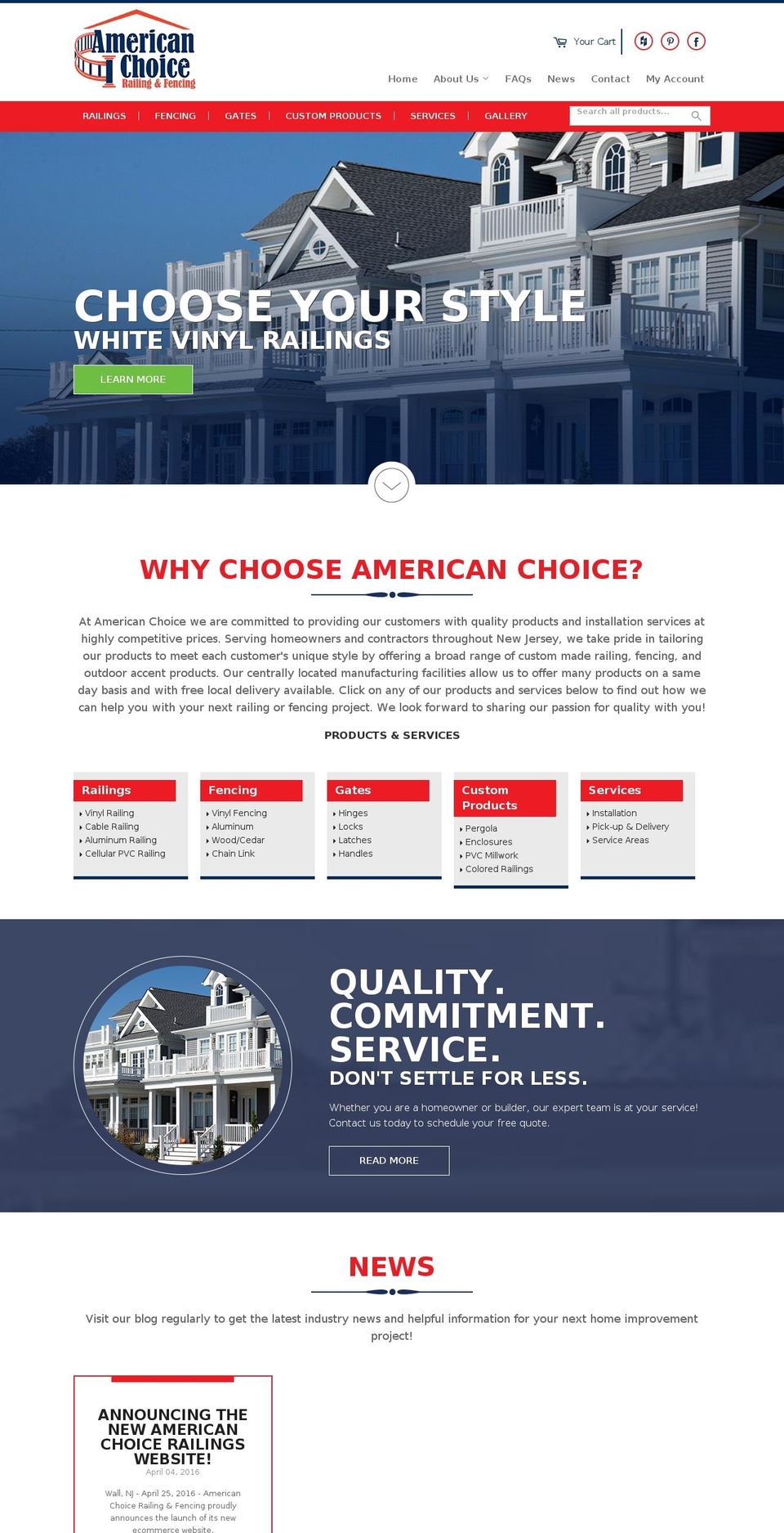 americanchoicerailings.com shopify website screenshot