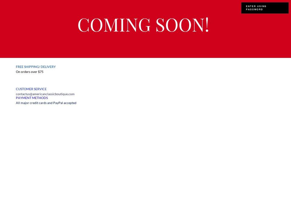americanclassicboutique.com shopify website screenshot