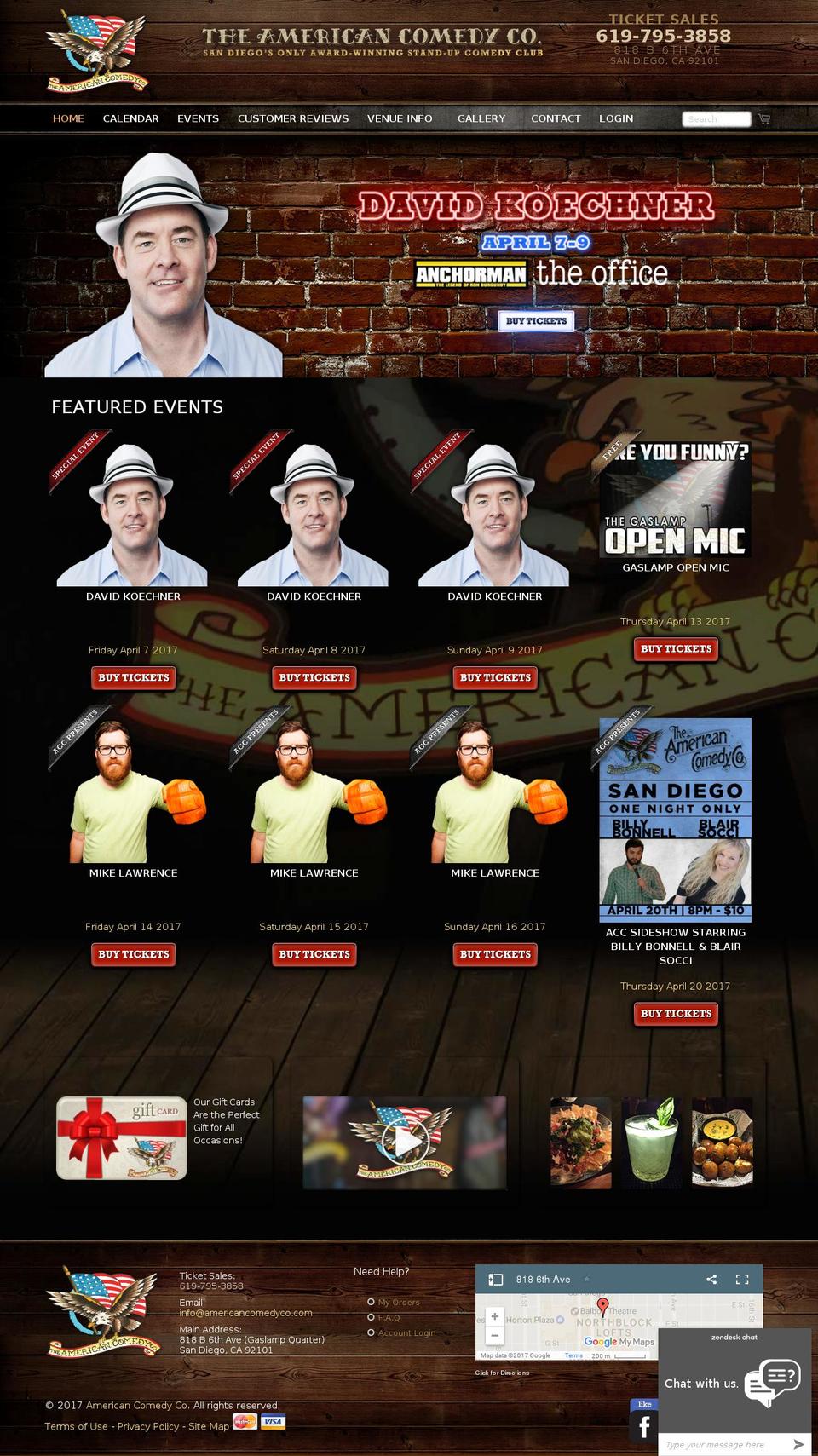 americancomedyco.com shopify website screenshot