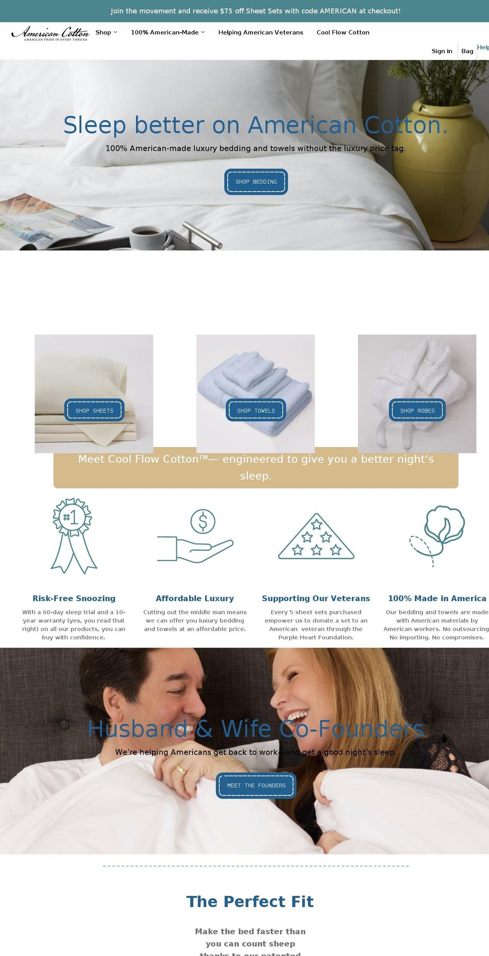americancotton.com shopify website screenshot