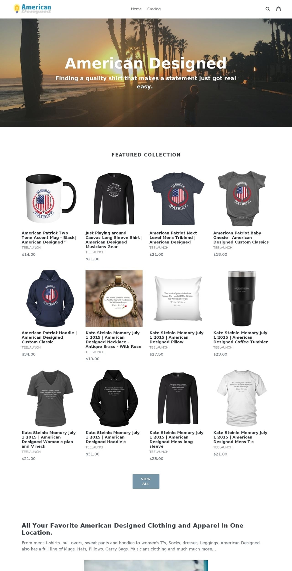 americandesigned.com — Shopify storefront screenshot