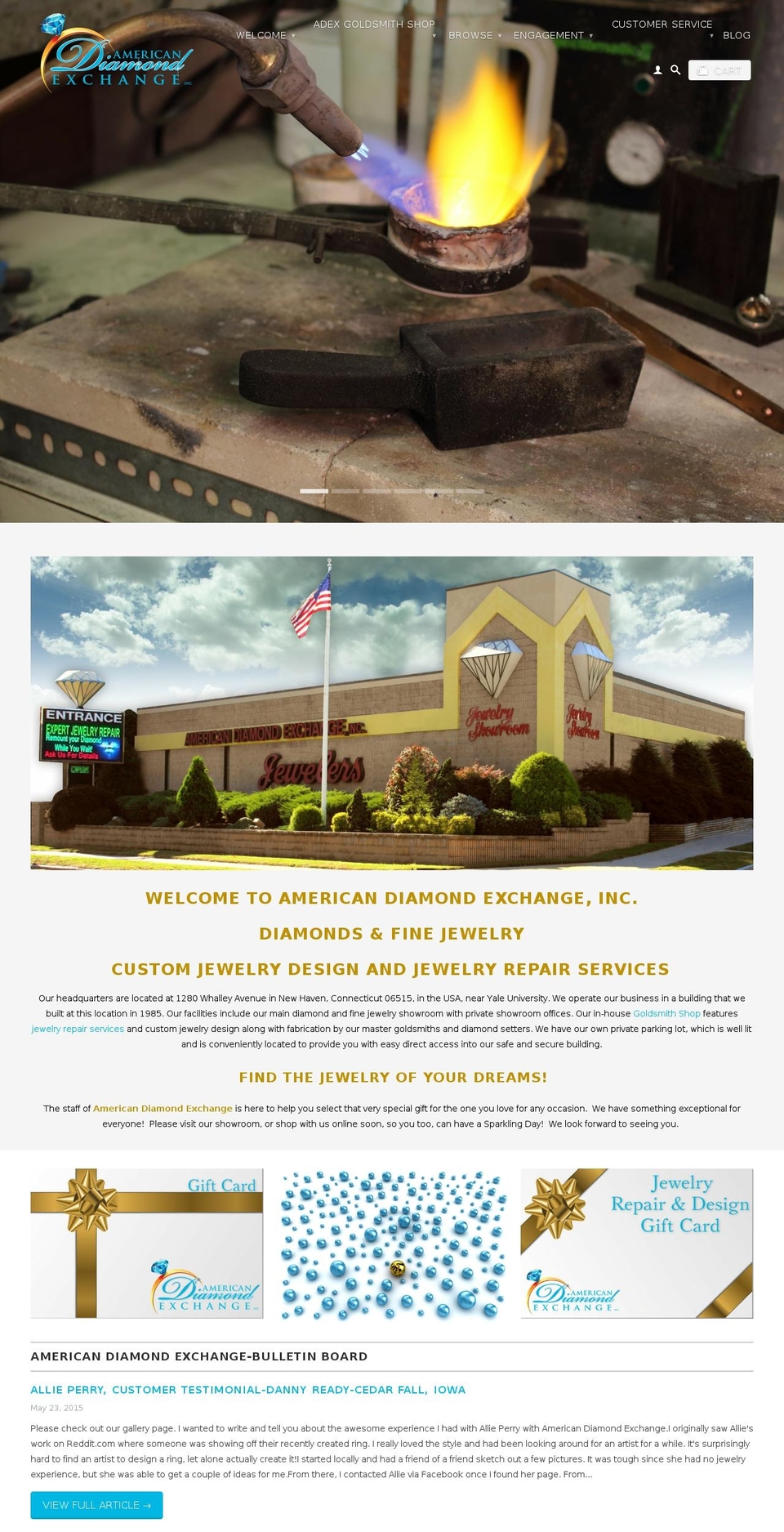 americandiamondexchange.com shopify website screenshot