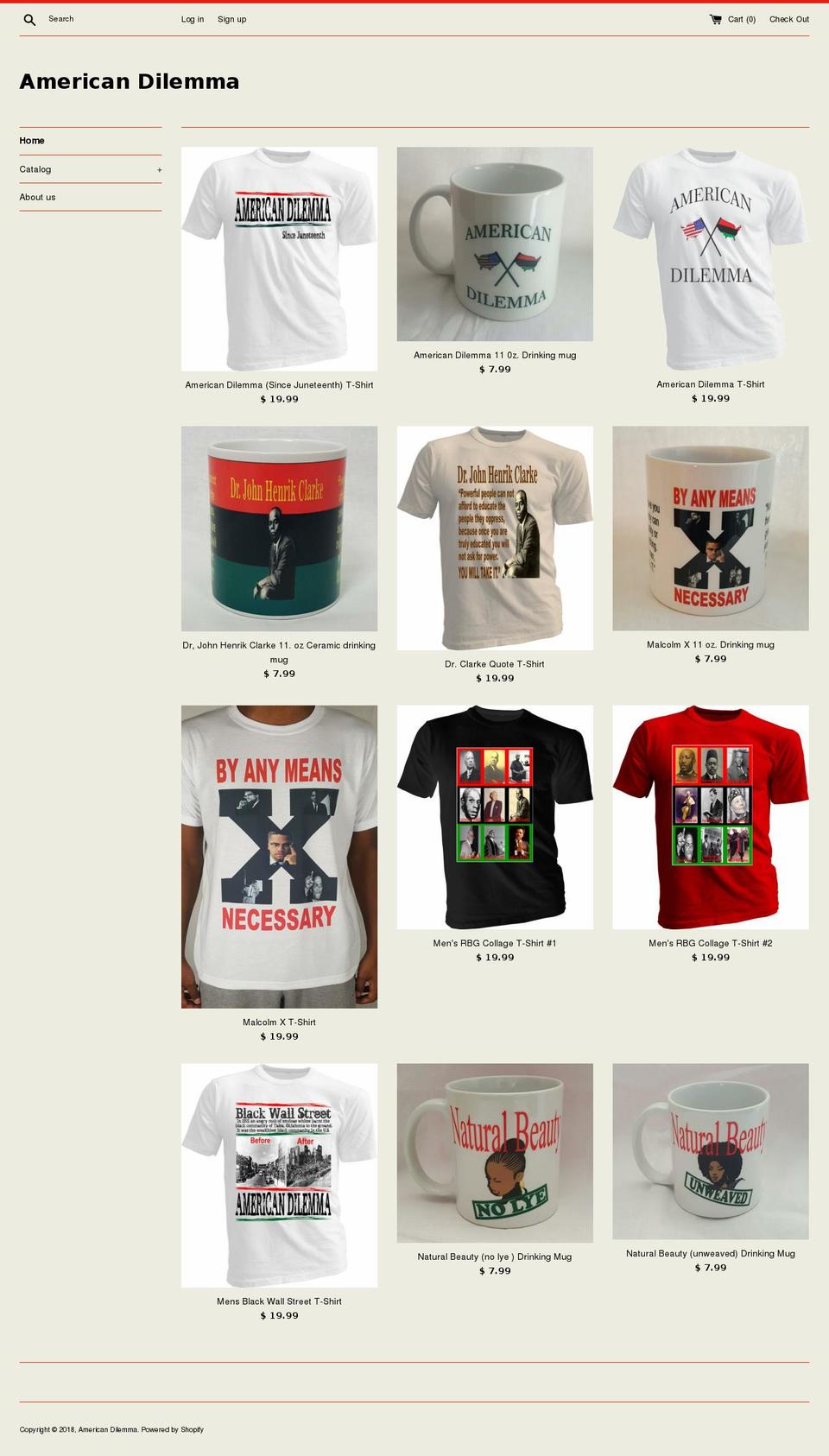 americandilemma.com — Shopify storefront screenshot
