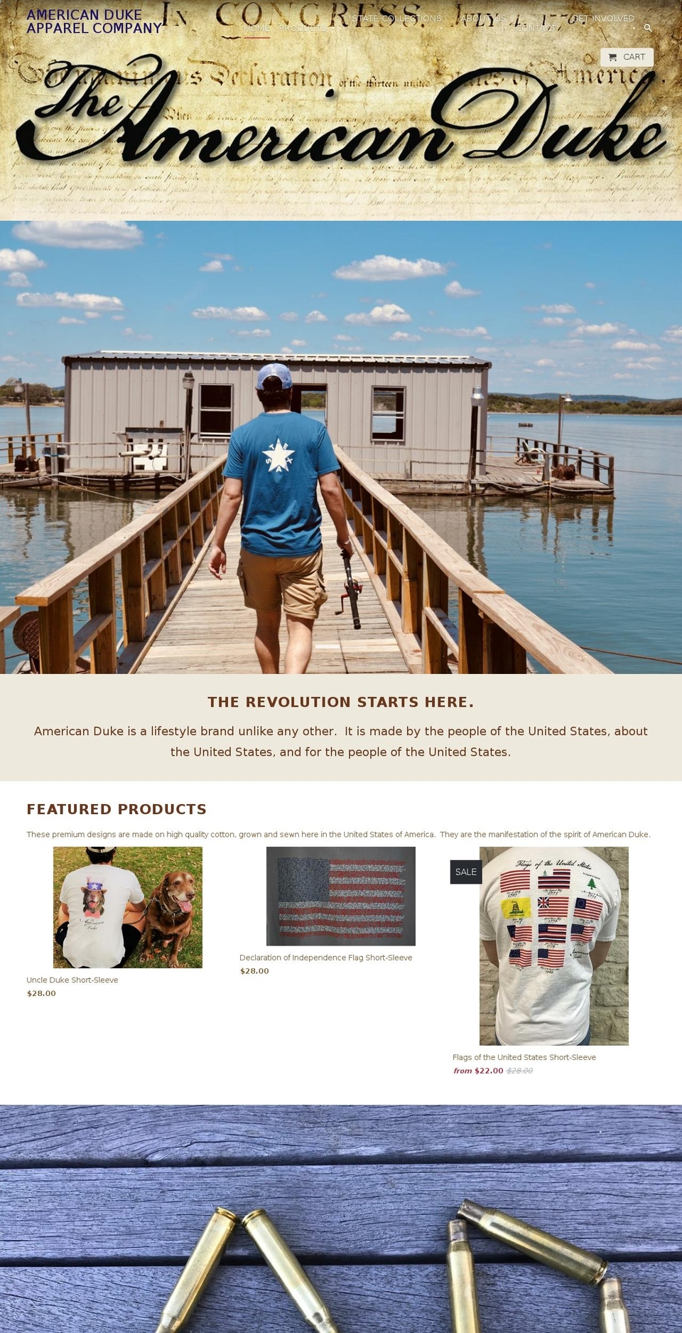americanduke.com — Shopify storefront screenshot