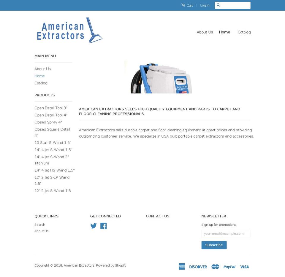 americanextractors.com — Shopify storefront screenshot
