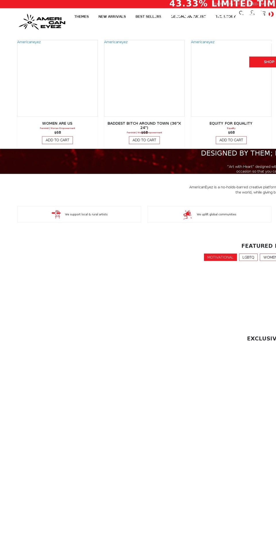 americaneyez.com shopify website screenshot
