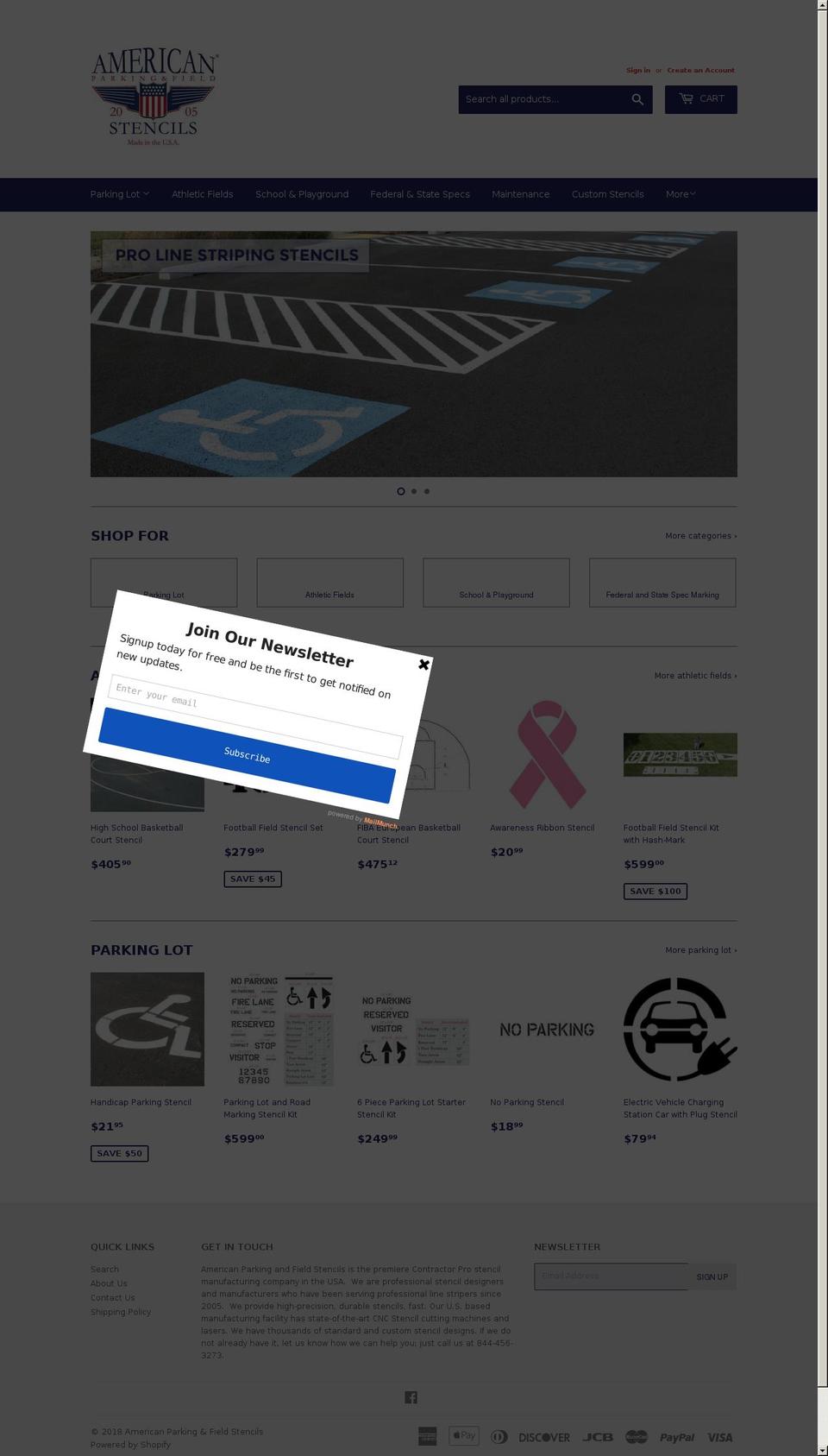 americanfieldstencils.com — Shopify storefront screenshot