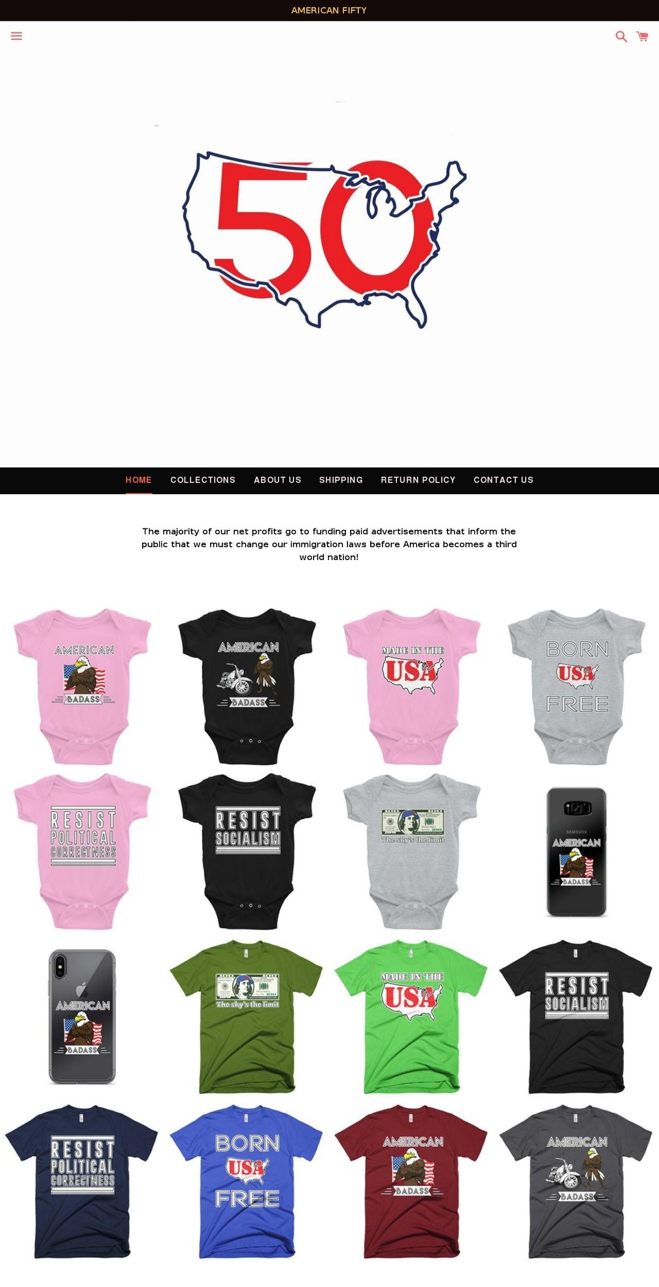 americanfifty.com — Shopify storefront screenshot