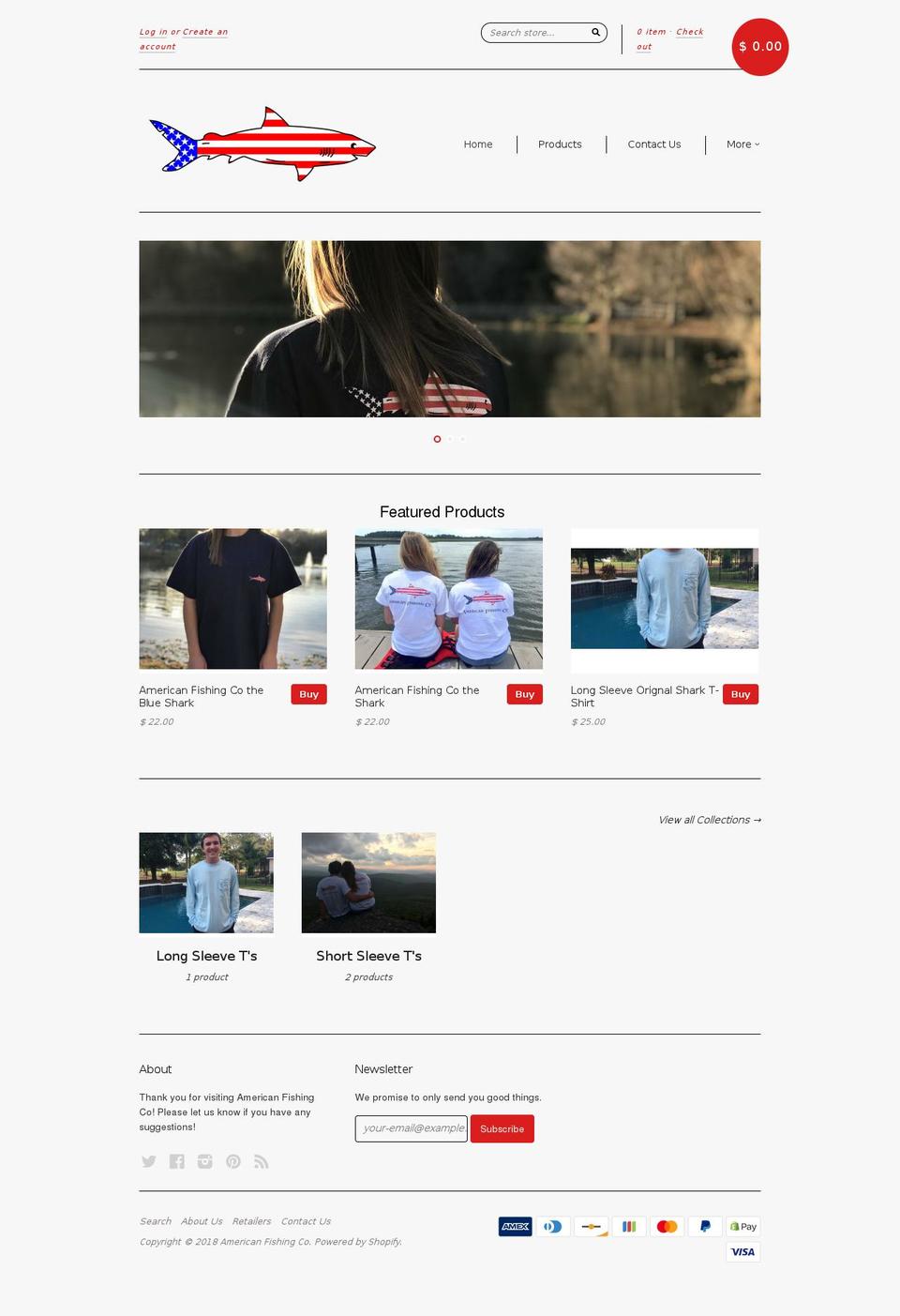 americanfishingco.com — Shopify storefront screenshot