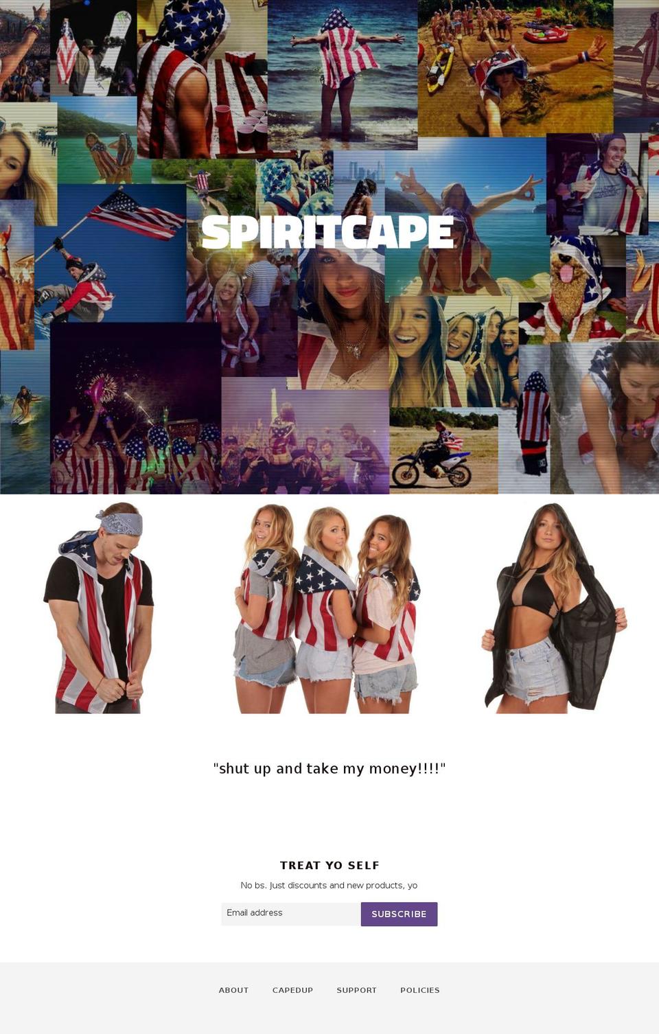 SPIRITCAPE Shopify theme site example americanflagcape.com