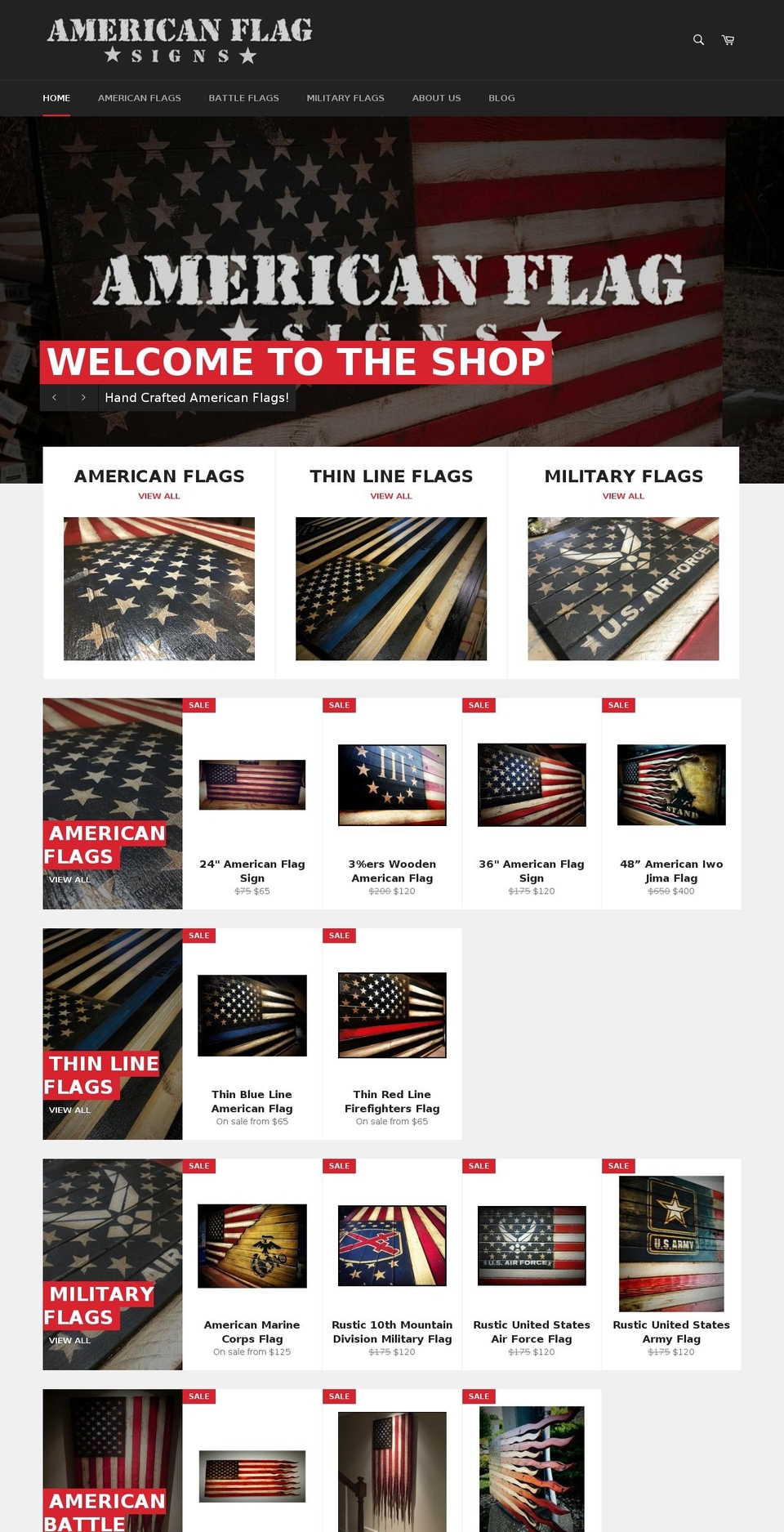 americanflagsign.com shopify website screenshot