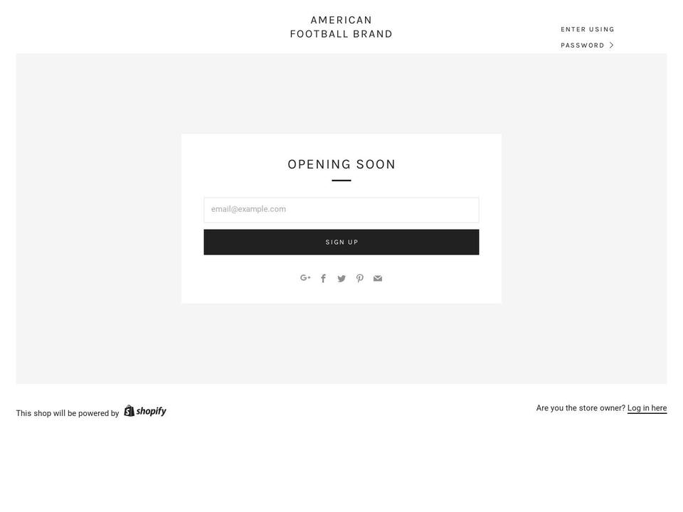 americanfootballbrand.com — Shopify storefront screenshot