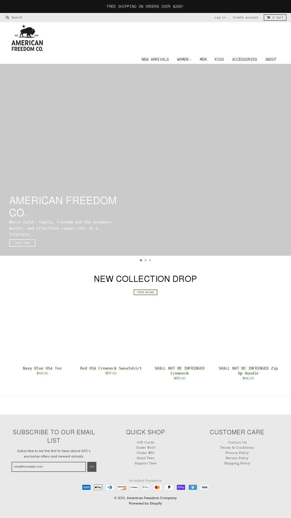 americanfreedomco.com shopify website screenshot