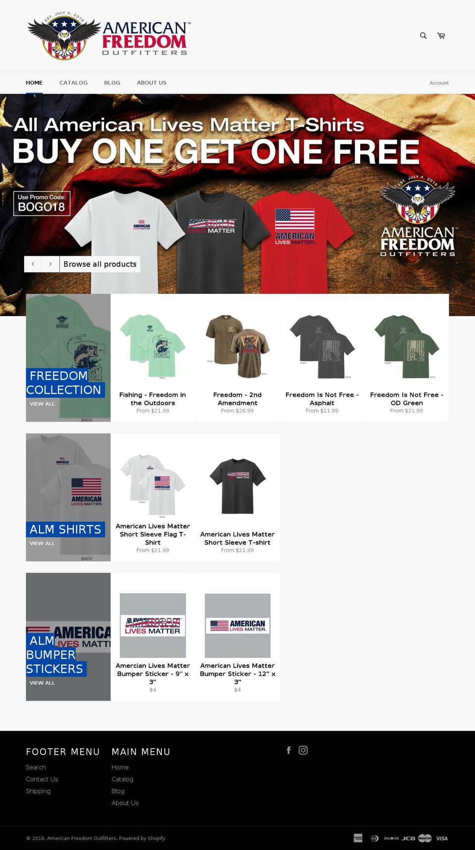 americanfreedomoutfitters.us shopify website screenshot