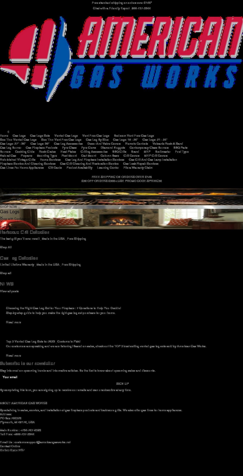 americangasworks.net shopify website screenshot