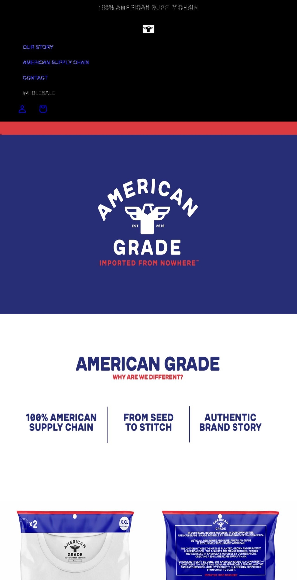 americangrade.co shopify website screenshot