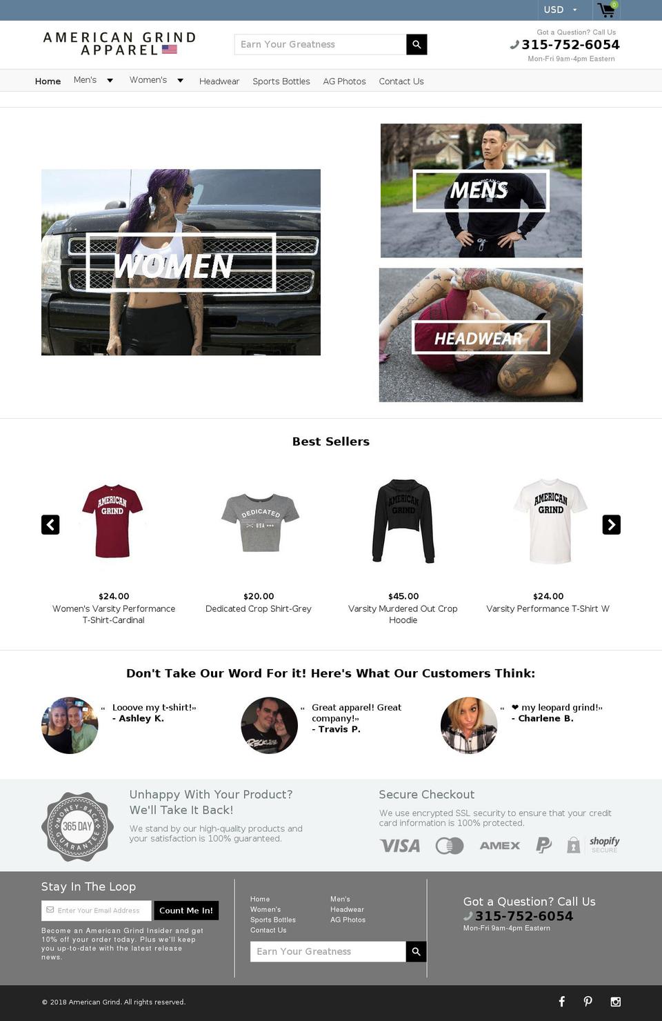 americangrindth.com shopify website screenshot