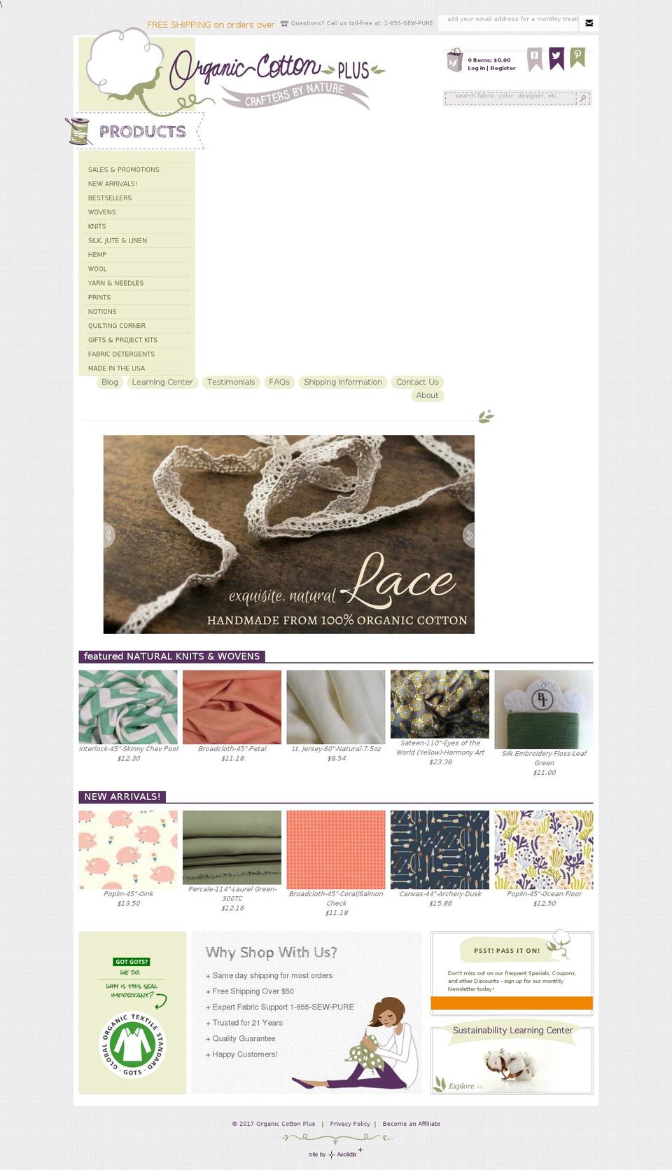 americangrownspunmilled.com shopify website screenshot