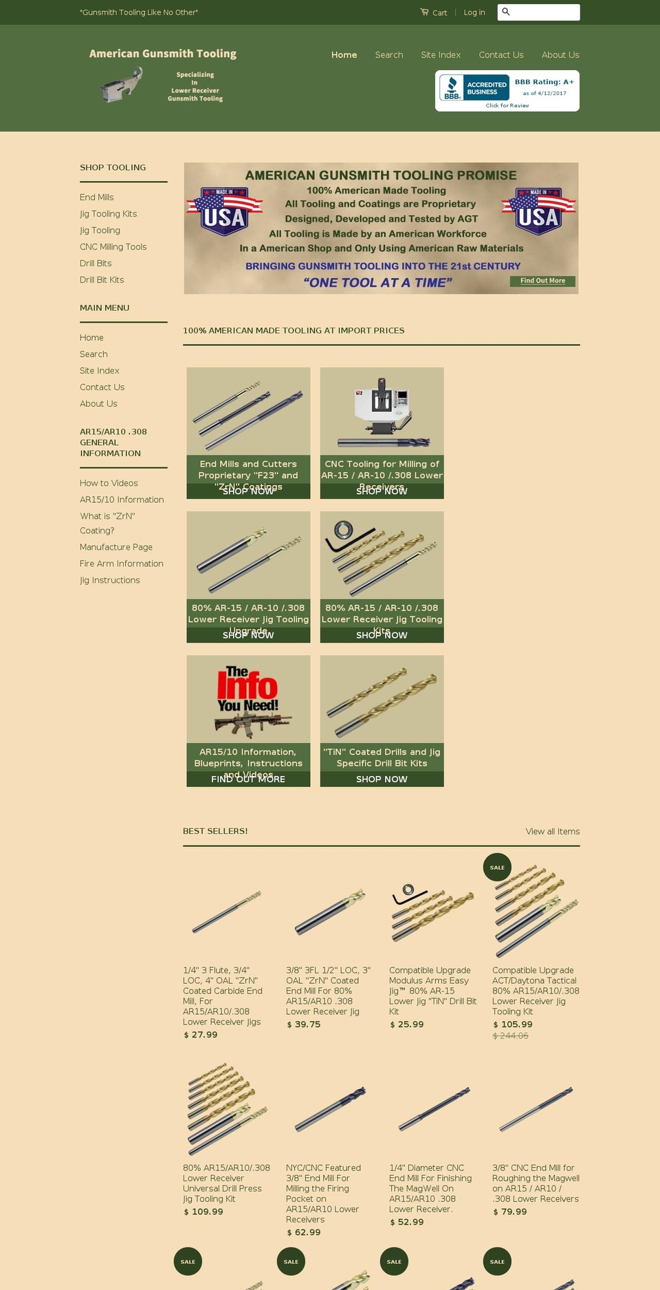 americangunsmithtooling.com shopify website screenshot
