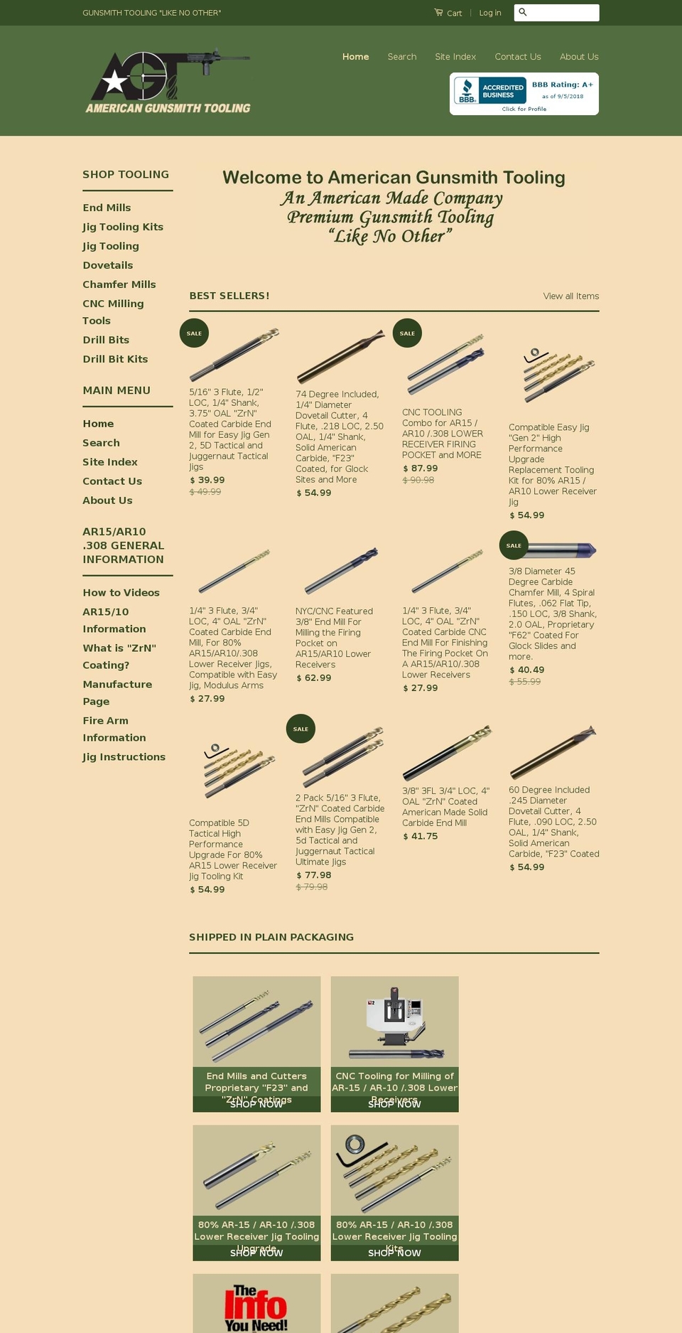 americangunsmithtooling.org shopify website screenshot