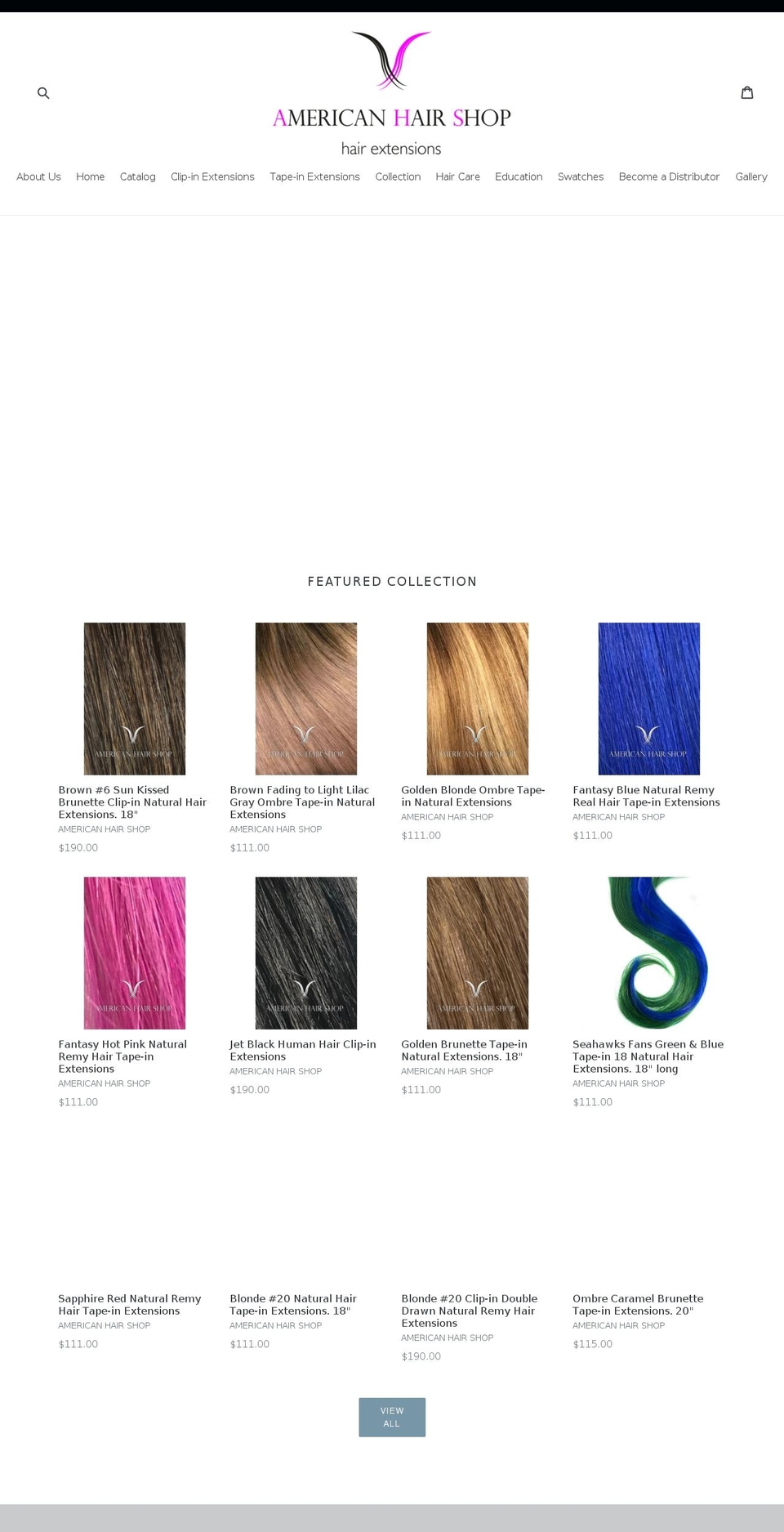 americanhairshop.com — Shopify storefront screenshot