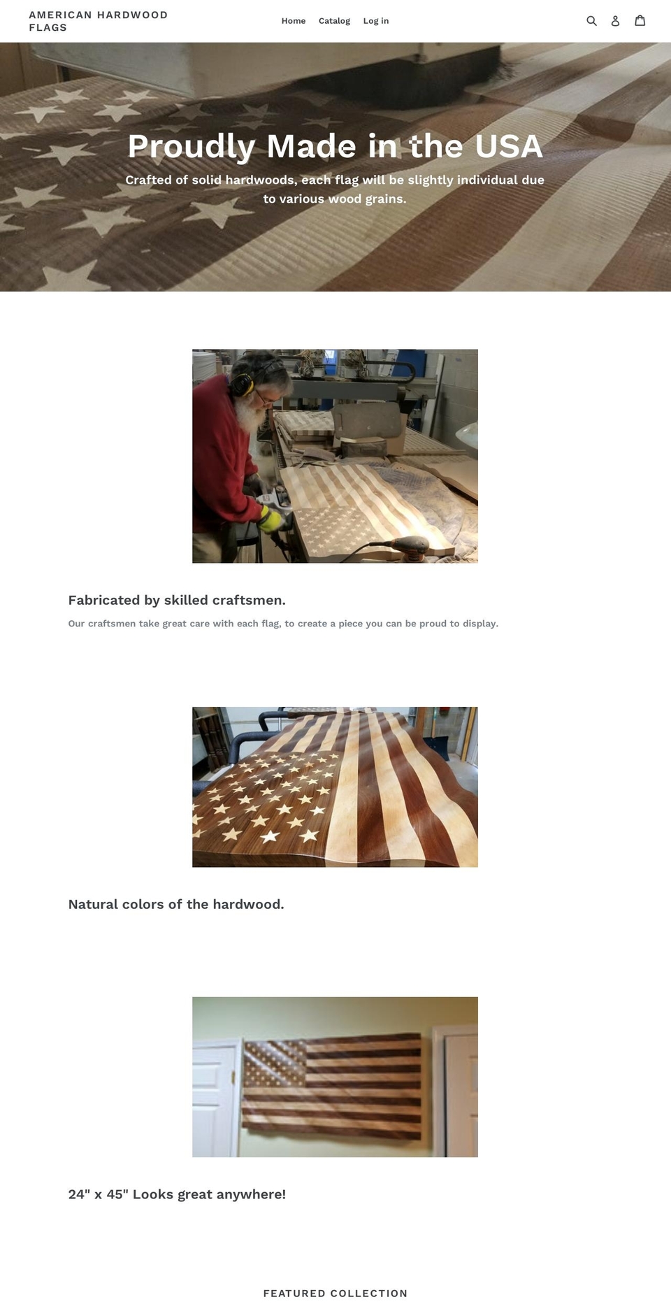 americanhardwoodflags.com — Shopify storefront screenshot