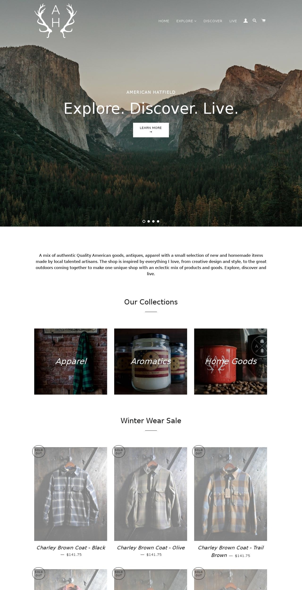americanhatfield.com shopify website screenshot