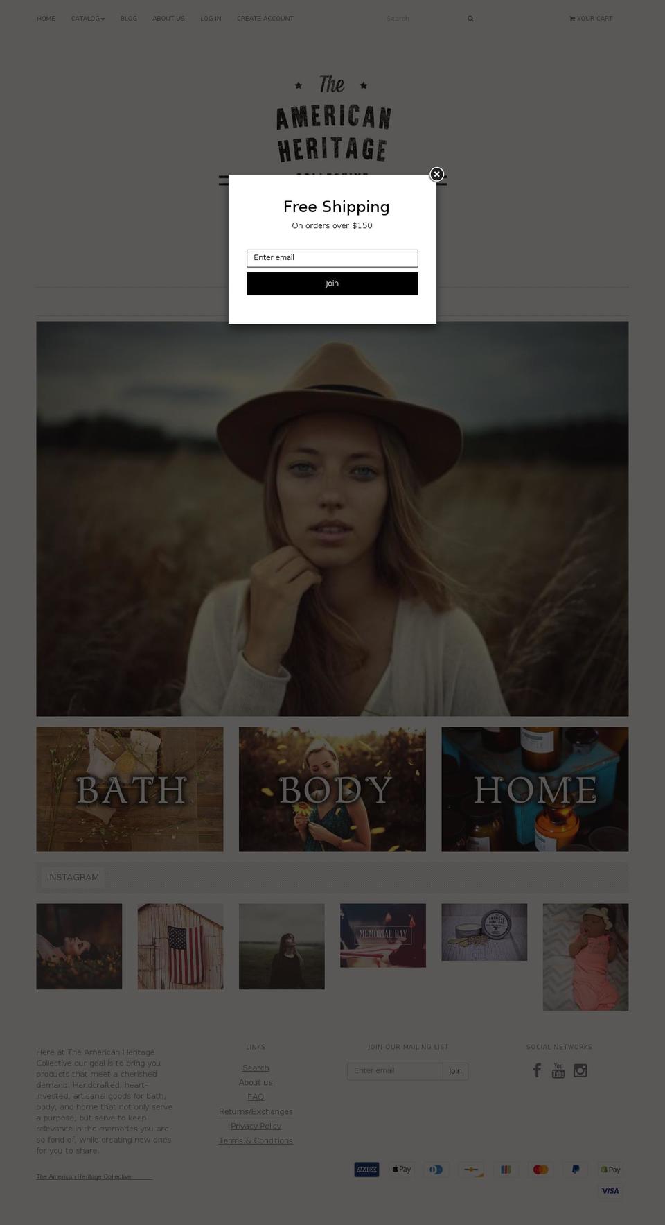 americanheritagecollective.com — Shopify storefront screenshot