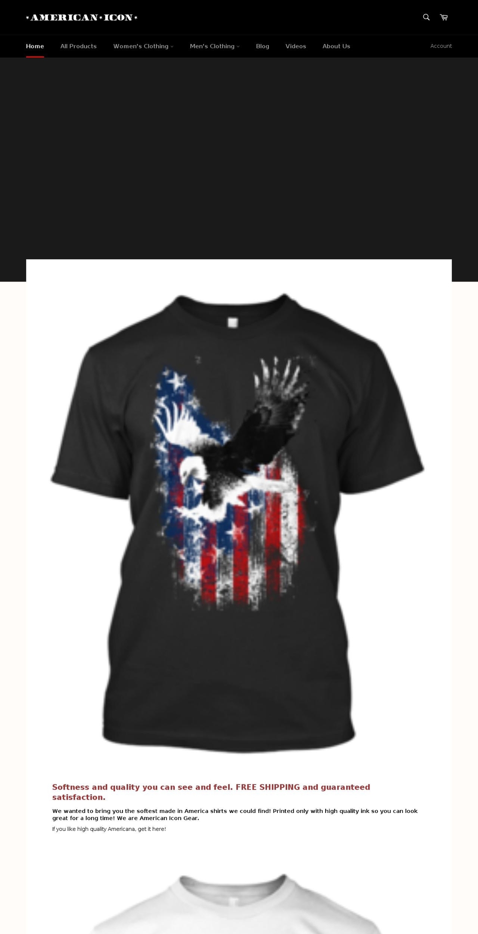 americanicongear.com shopify website screenshot